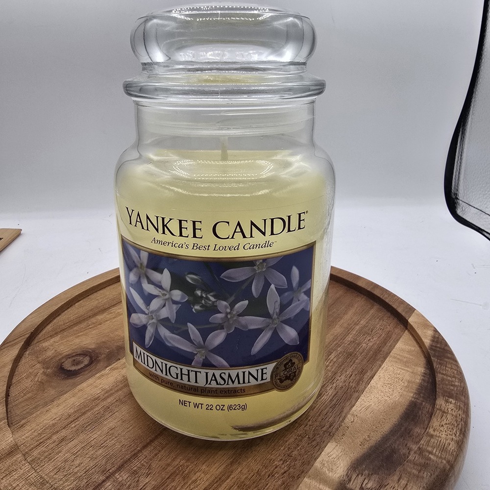 NEW Yankee Candle MIDNIGHT JASMINE White Single Wick  Large 22 oz Candle Jar